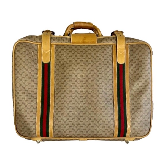 M GUCCI GG MicroGuccissima Sherry Line Vintage Suitcase w/ Lock & Key - Picture 14 of 15